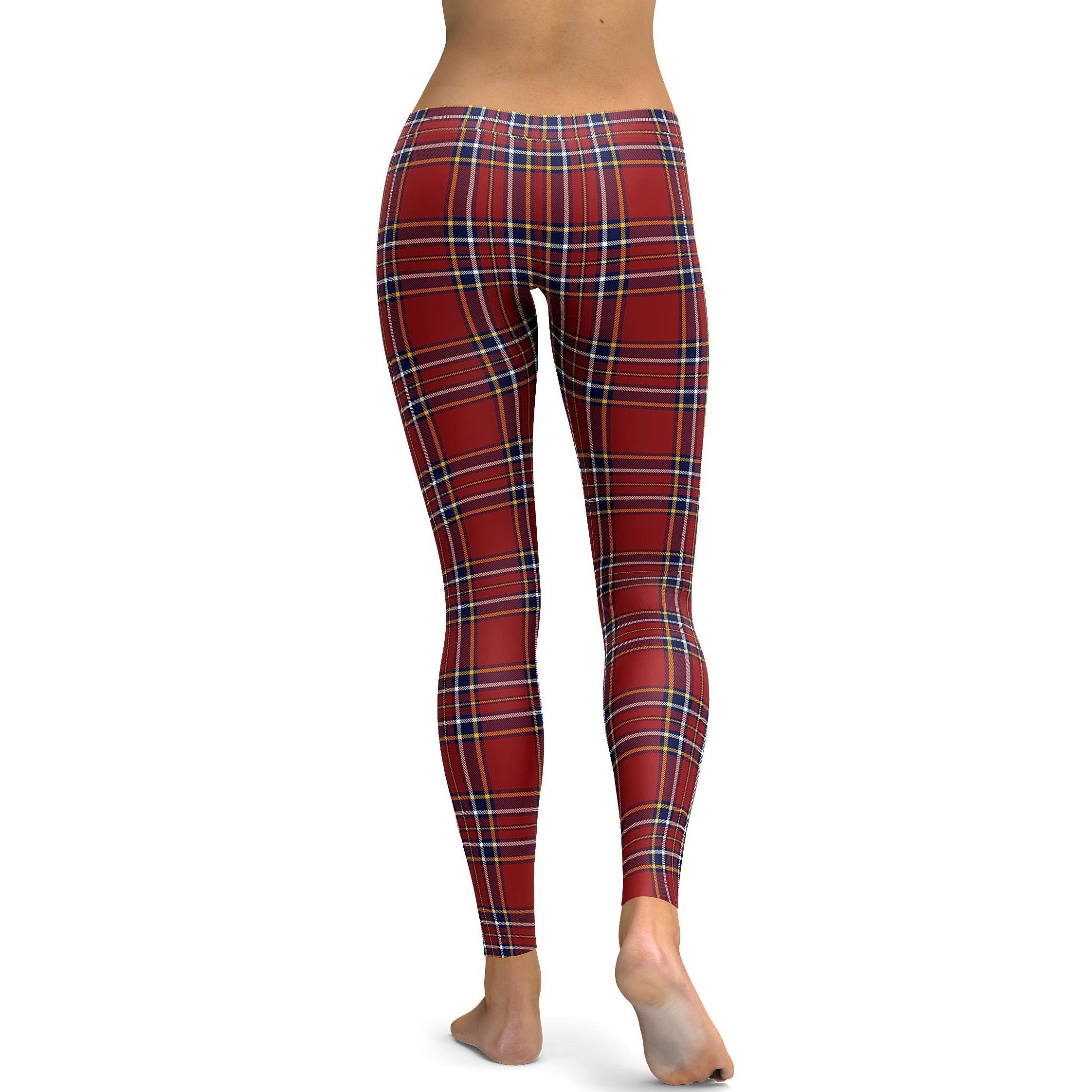 Deep Red Tartan Leggings