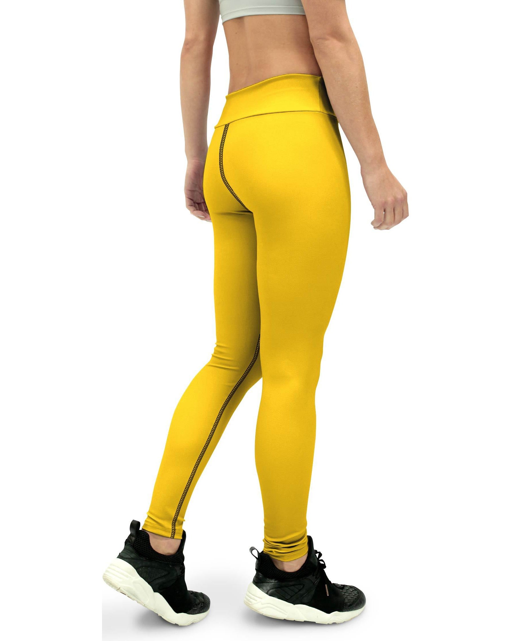 Solid Deep Yellow Yoga Pants