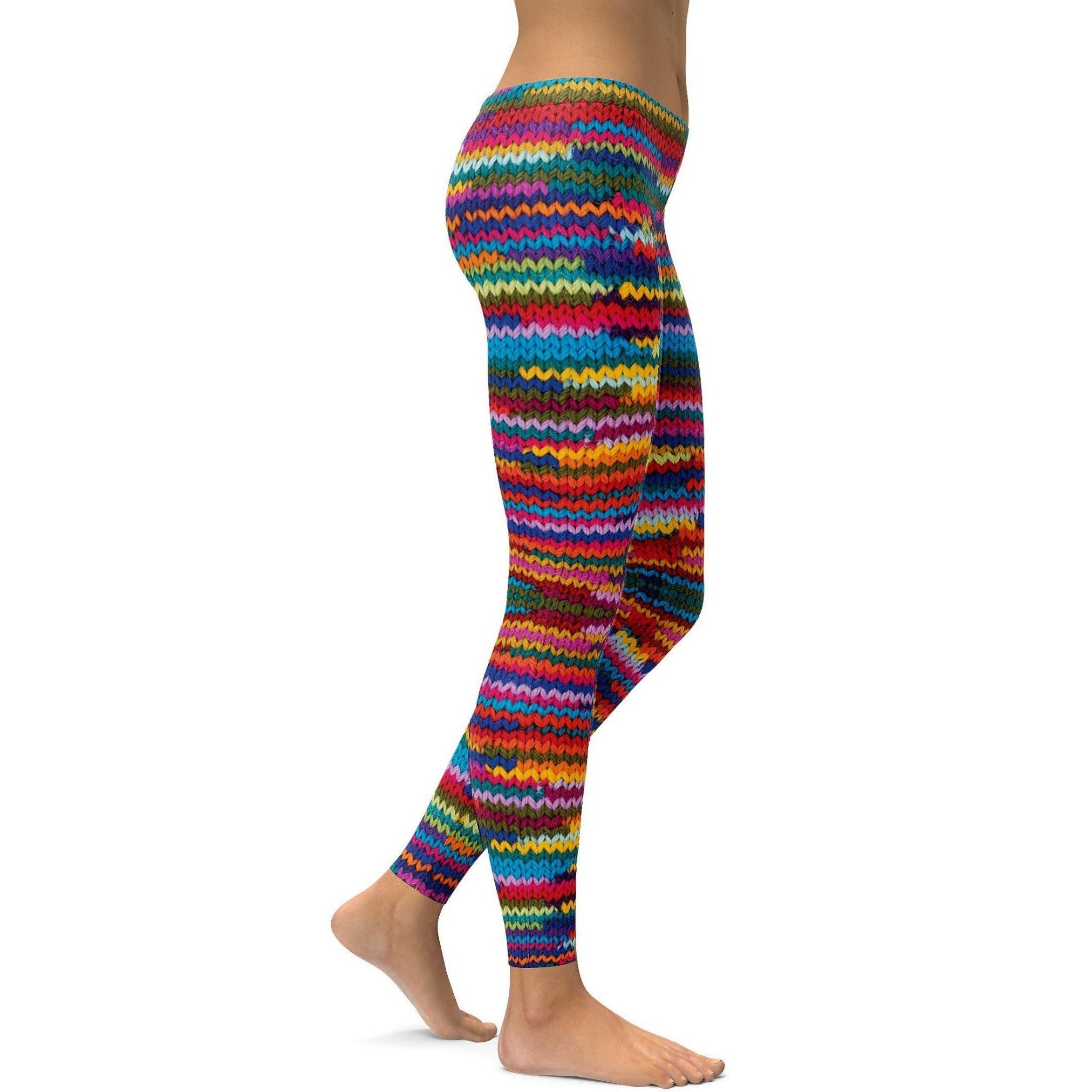 Colorful Knitted Pattern Leggings