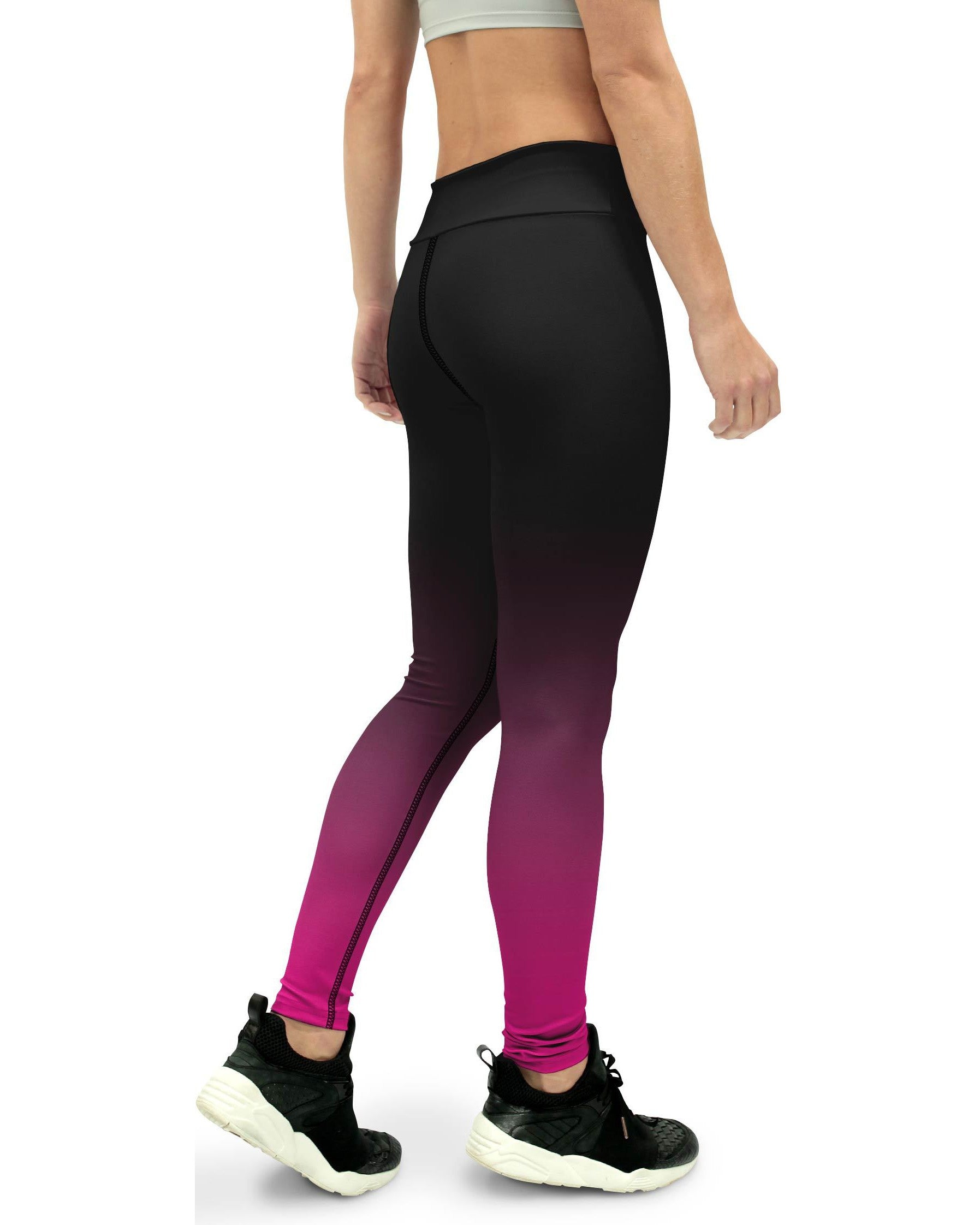 Ombre Black to Pink Yoga Pants