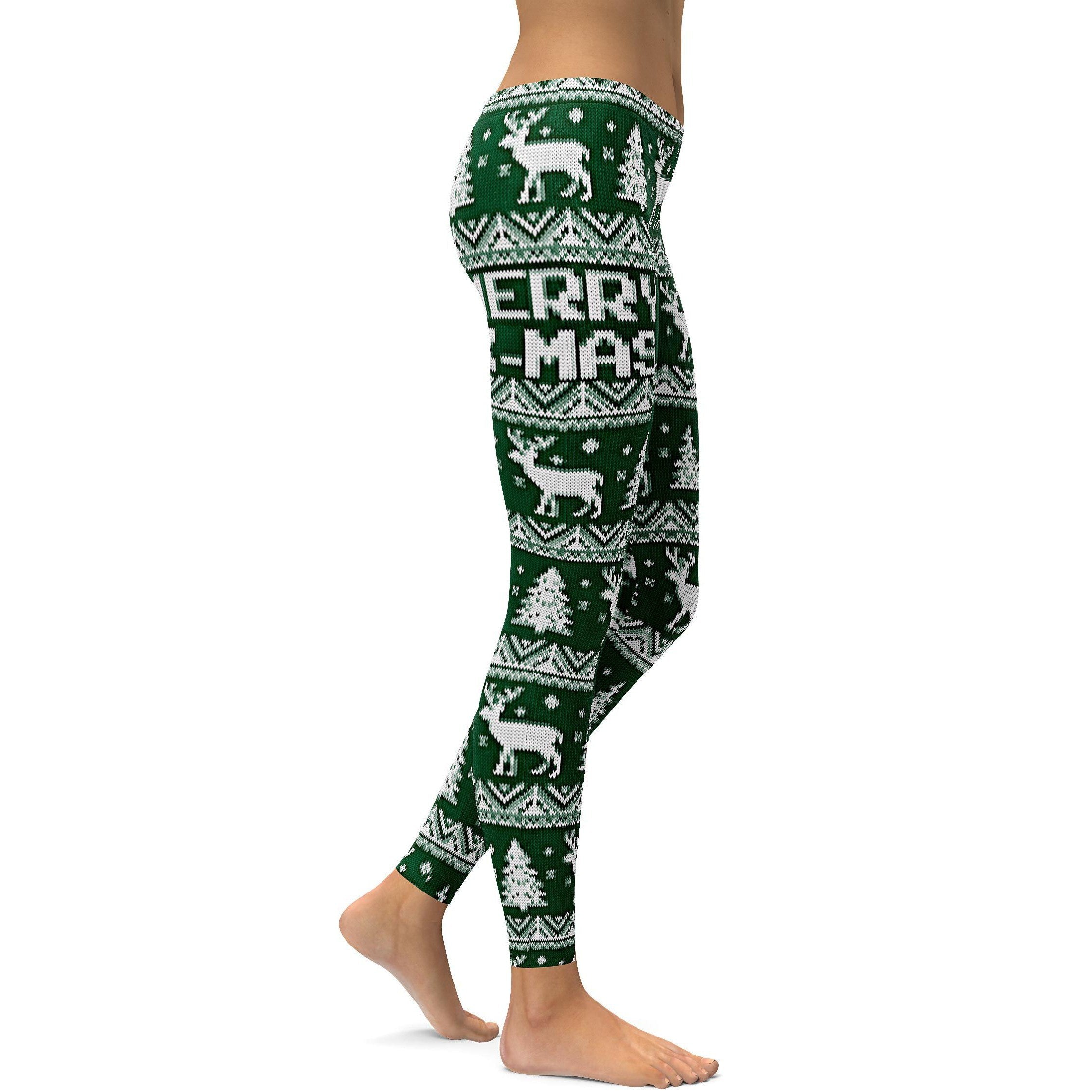 Green Ugly Christmas Leggings