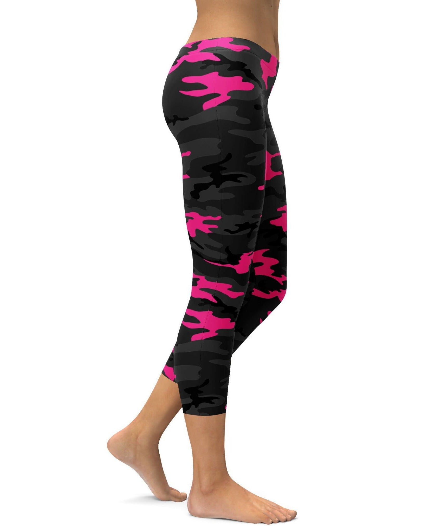 Dark Pink Camo Capris