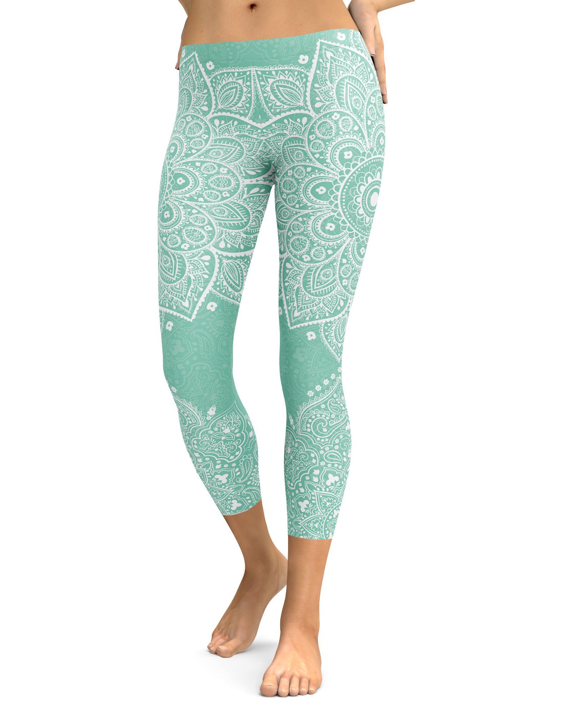 Mint Green Mandala Capris