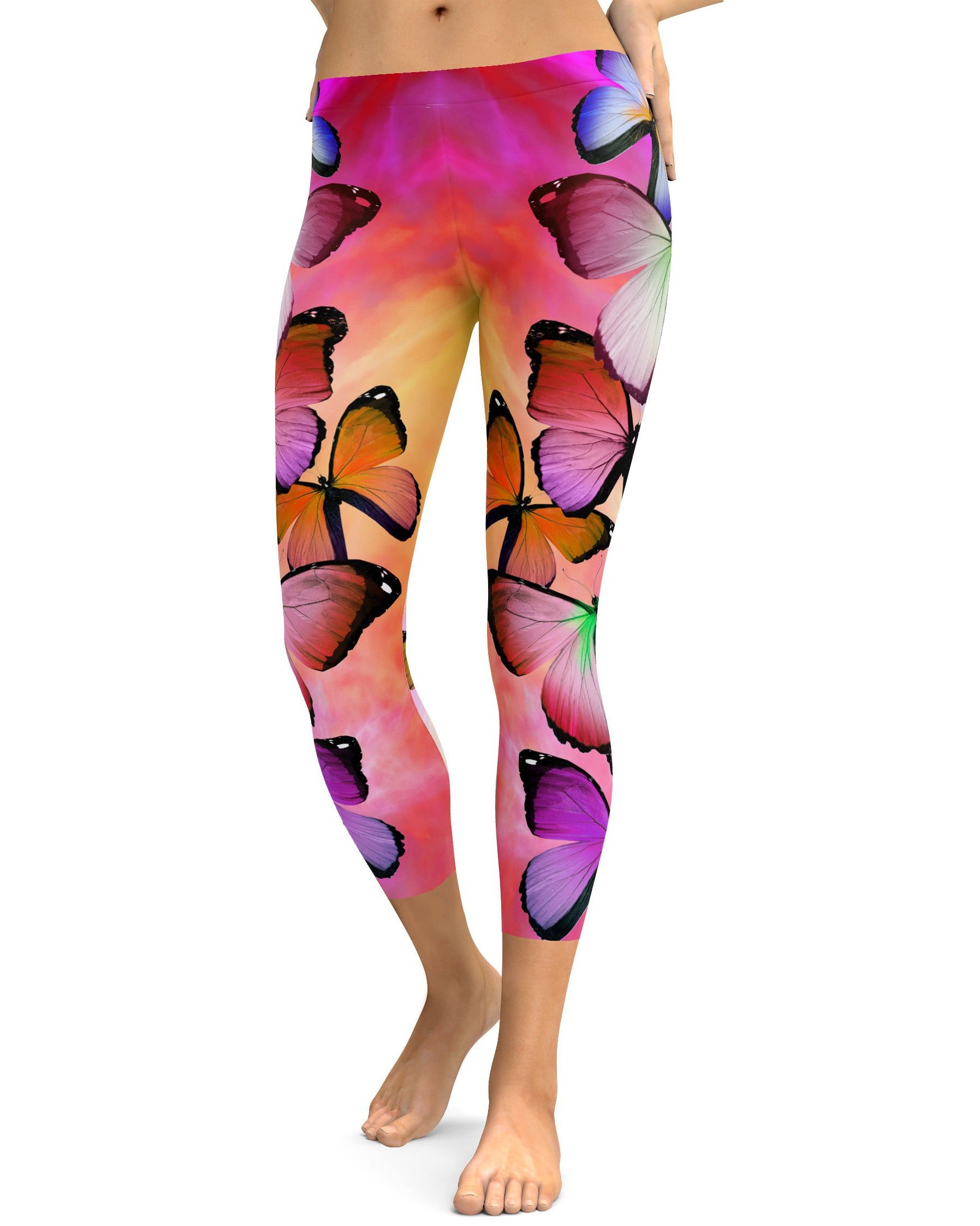 Colorful Butterflies Capris