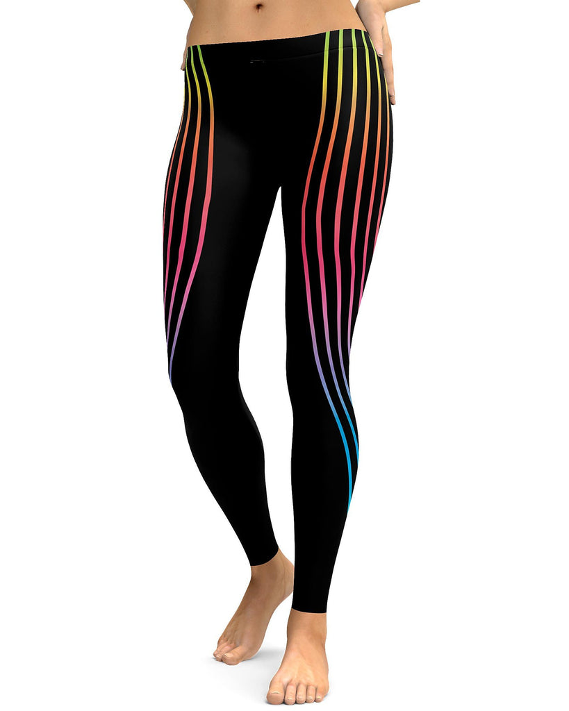 Vertical Neon Stripes Leggings
