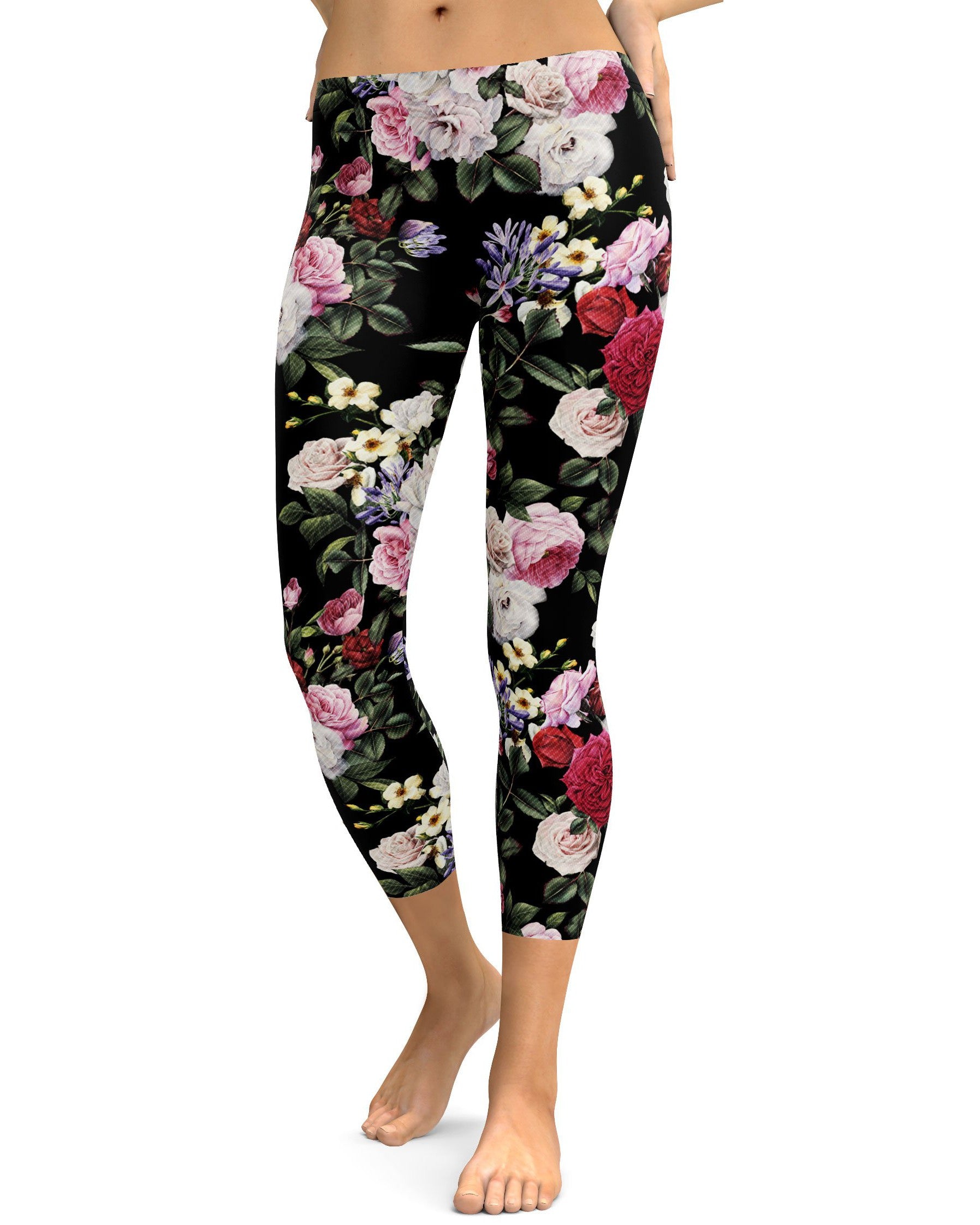 Colorful Roses Capris