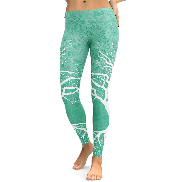 Mint Green Tree of Life Leggings– GearBunch