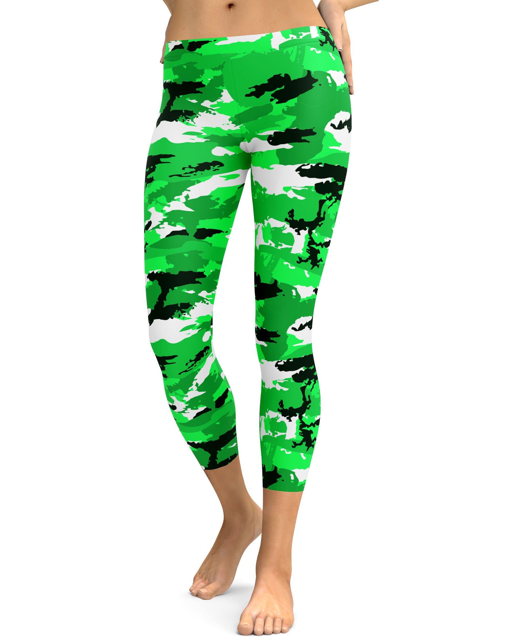 Lime Green Camo Capris