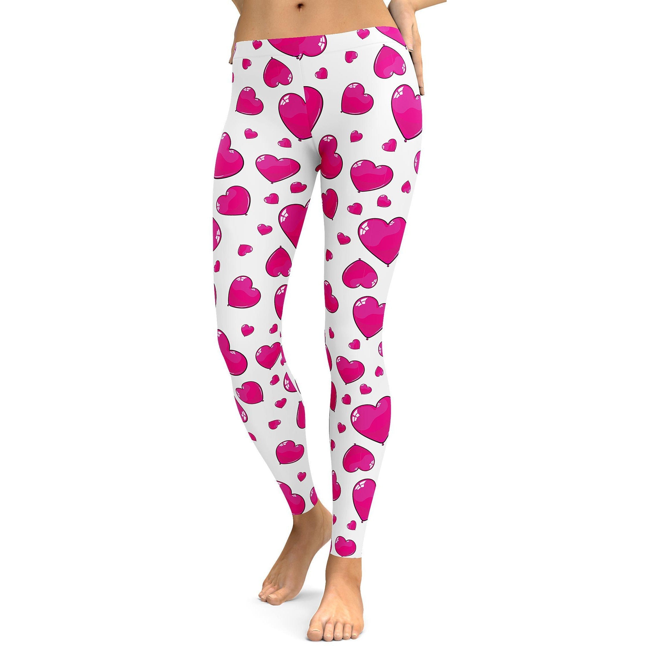 Pink Heart Shaped Balloon Leggings