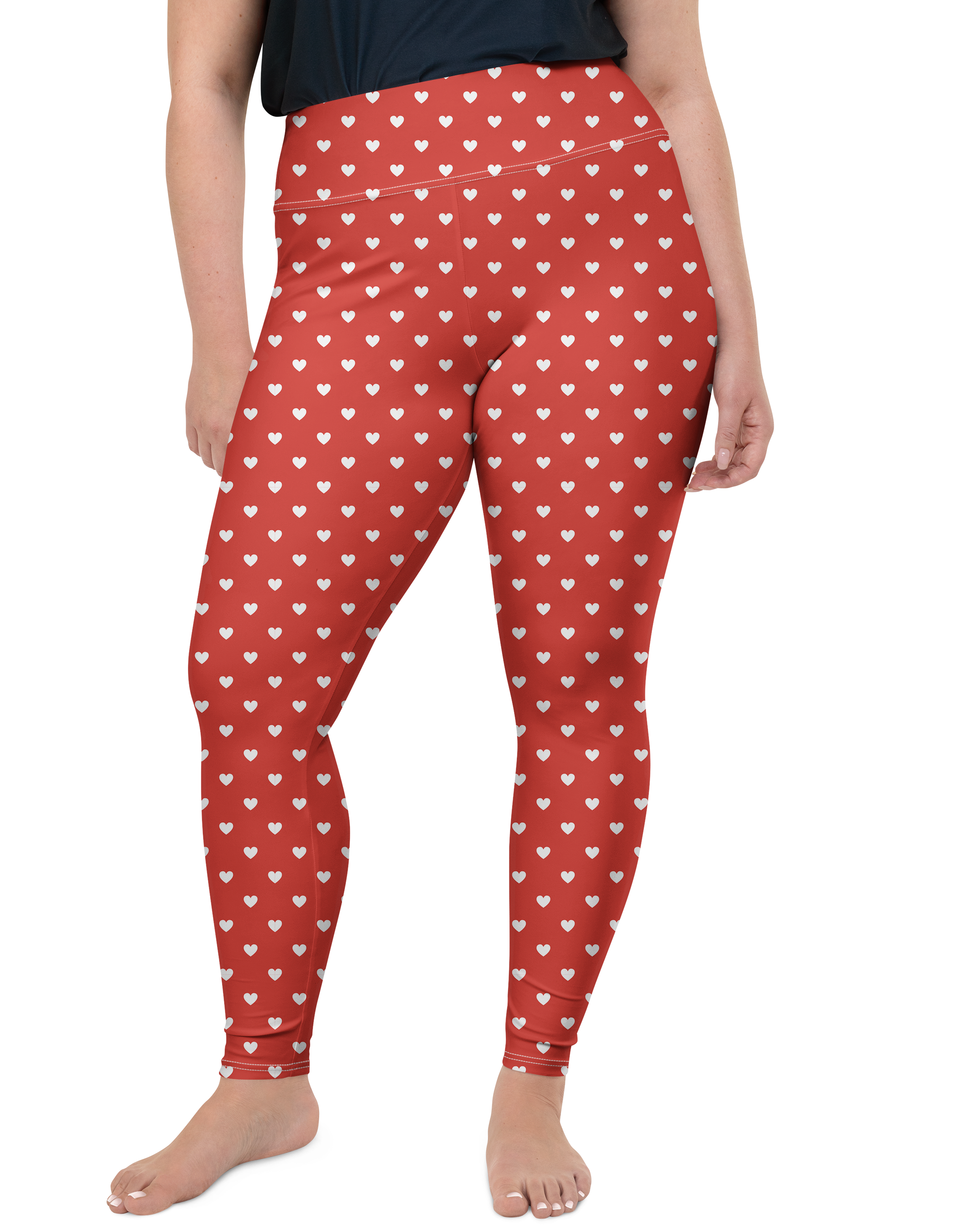 red and white leggings plus size