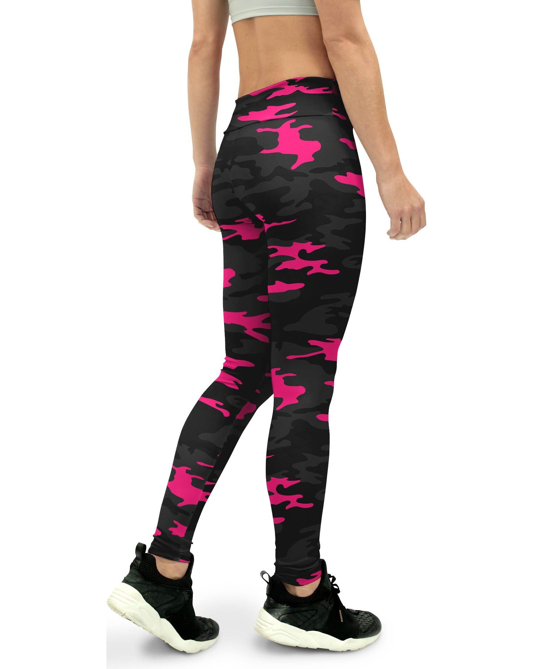 Dark Pink Camo Yoga Pants