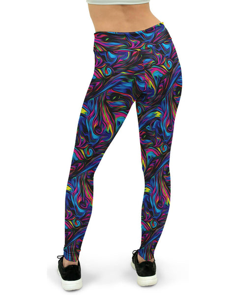 Psychedelic Neon Paint Yoga Pants