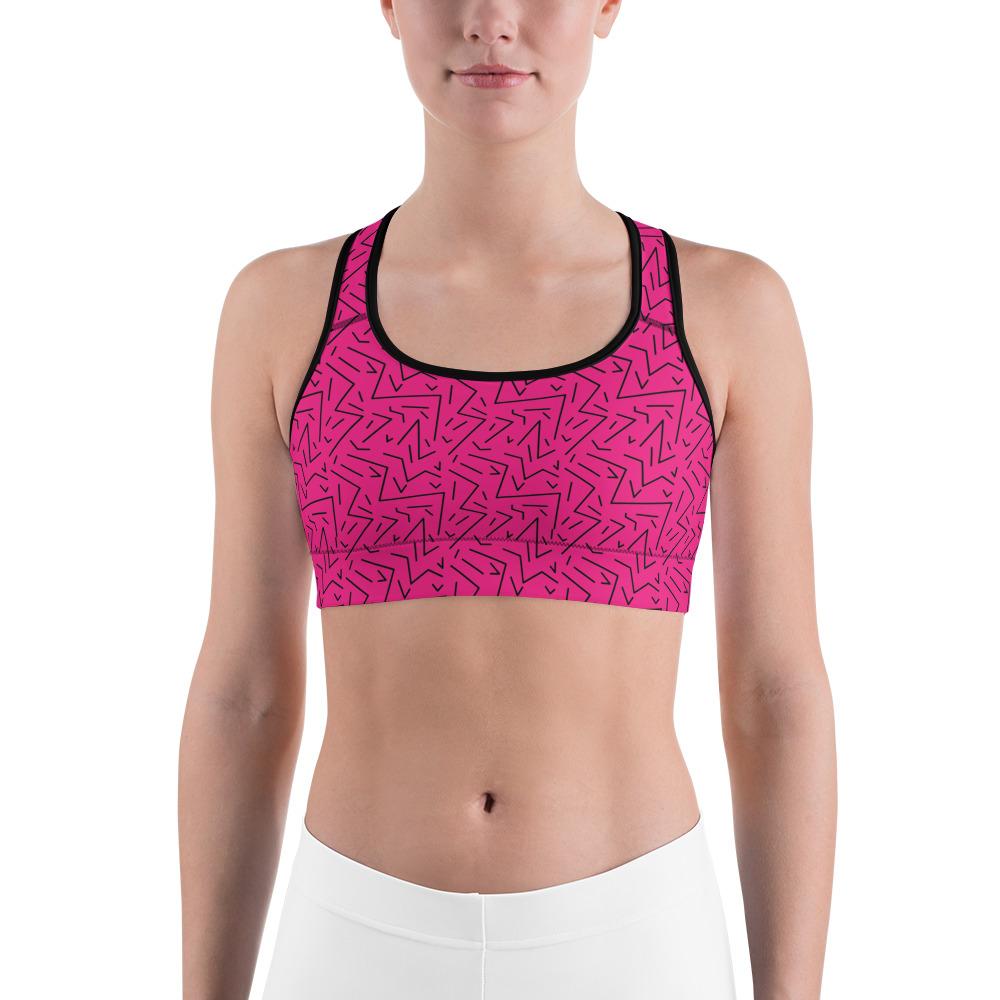 pink black sports bra