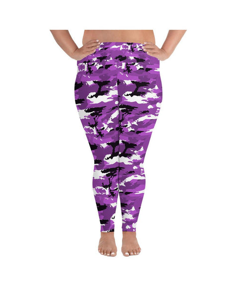 Purple Camo Plus Size Leggings