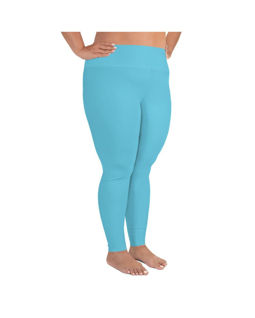 Solid Baby Blue Plus Size Leggings