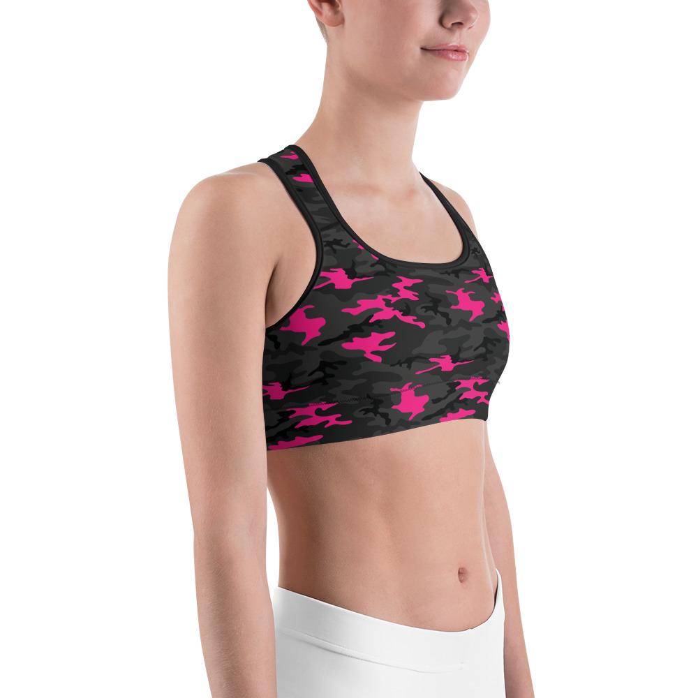 Download Dark Pink Camo Sports Bra