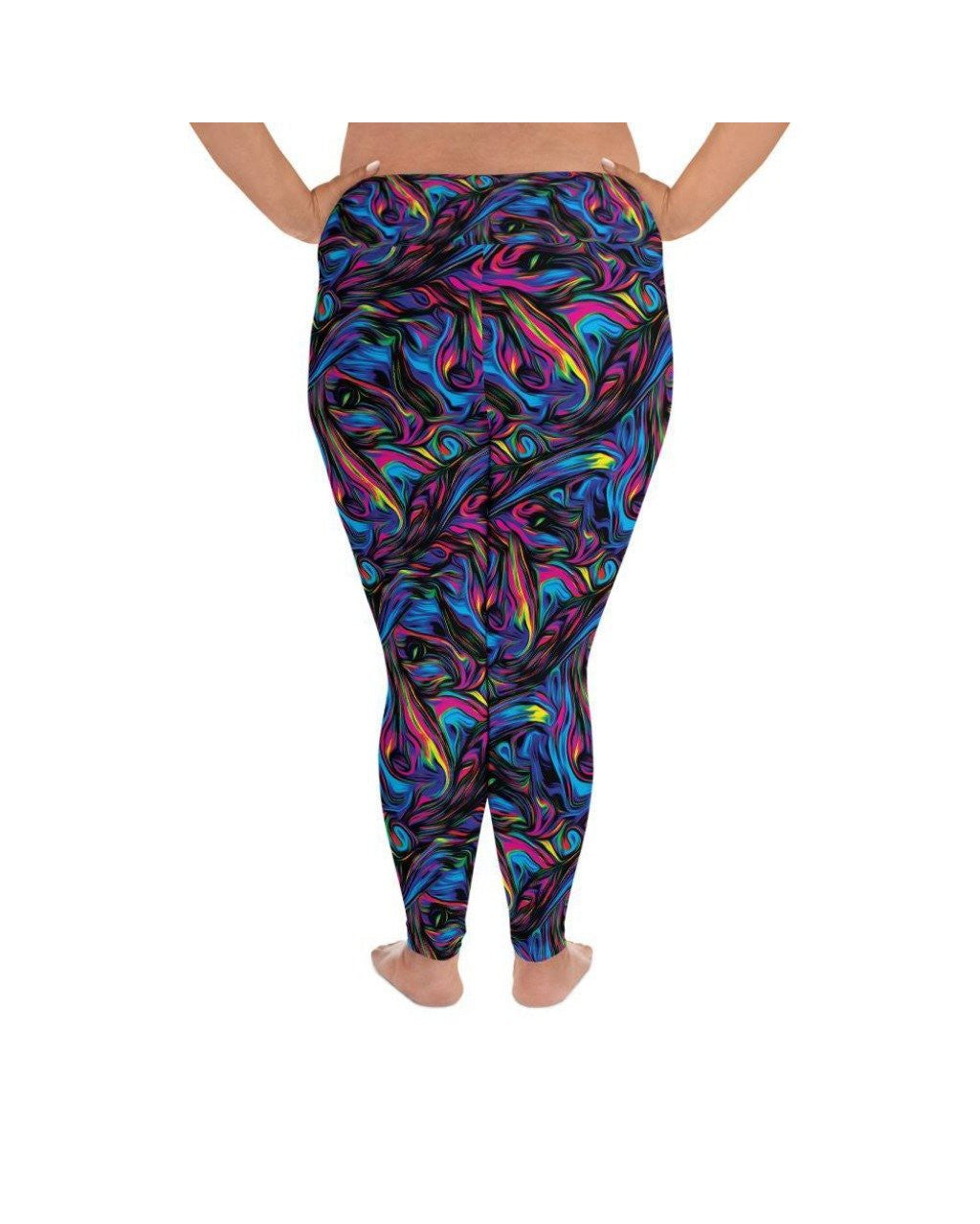 Psychedelic Neon Paint Plus Size Leggings