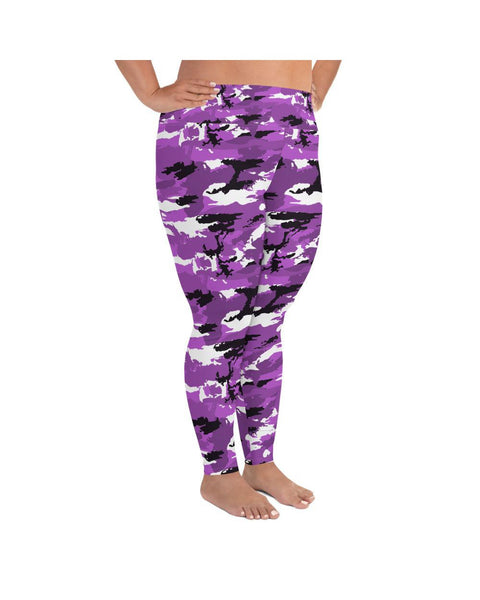 Purple Camo Plus Size Leggings