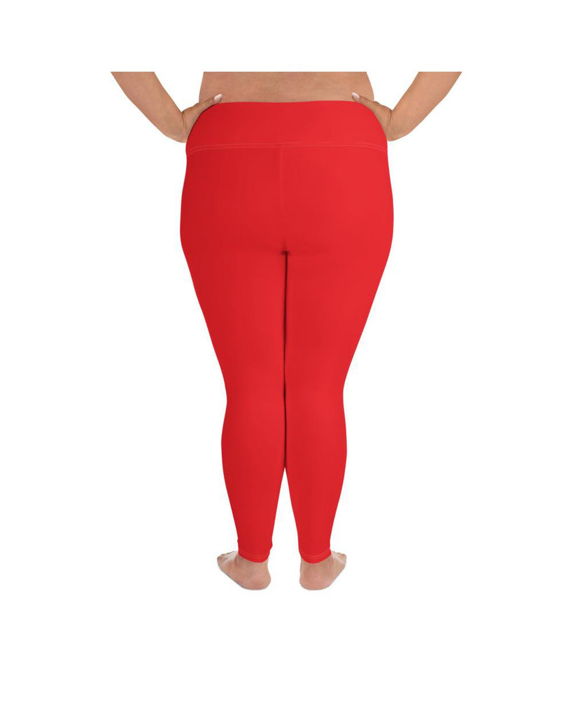 Solid Hot Red Plus Size Leggings