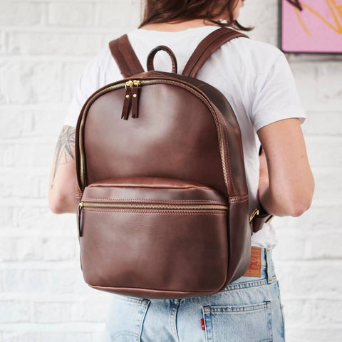BROMEN Women Backpack Purse Leather Anti-theft Travel Backpack Fashion  Shoulder Handbag Dark Coffee - Yahoo Shopping