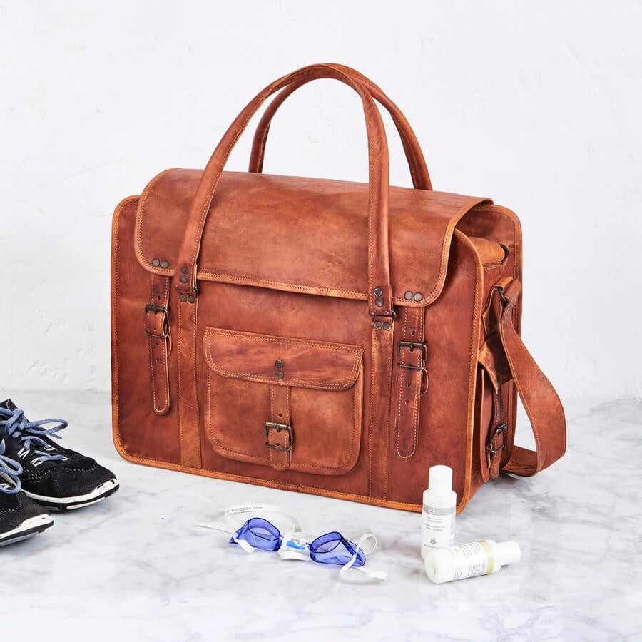 leather weekend bag