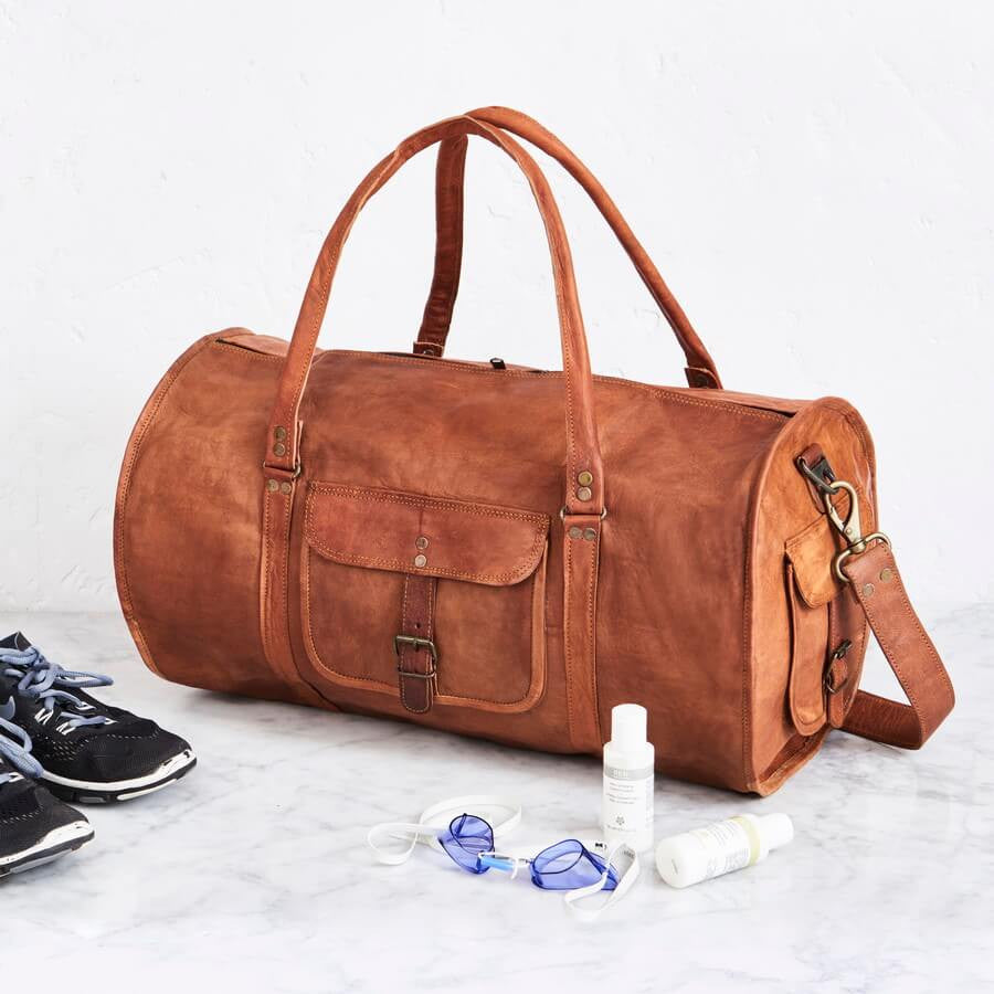 leather gym duffel bags