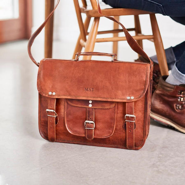 Large Men's Leather Satchel Makes An Ideal Laptop Bag - Handmade