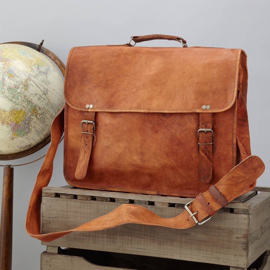 leather laptop backpack mens