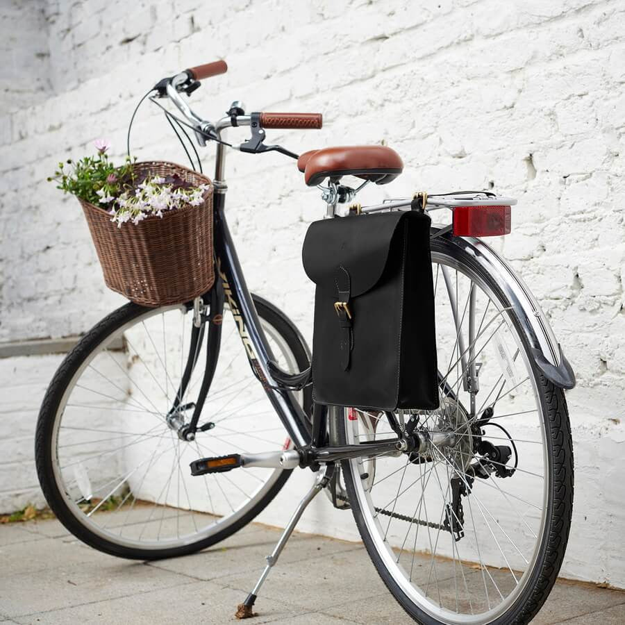 Linus Sac Bike Pannier Bag Navy Aqua Cyclechic