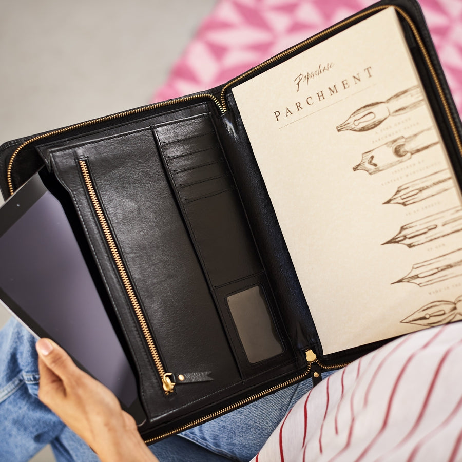 leather family travel document holder