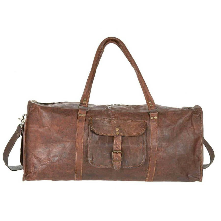 large leather duffel
