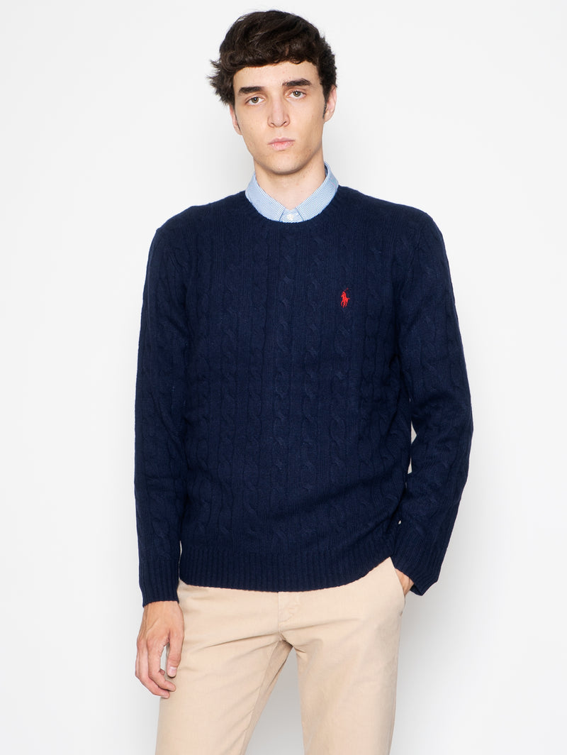 RALPH LAUREN - Blue Cable Sweater – TRYME Shop