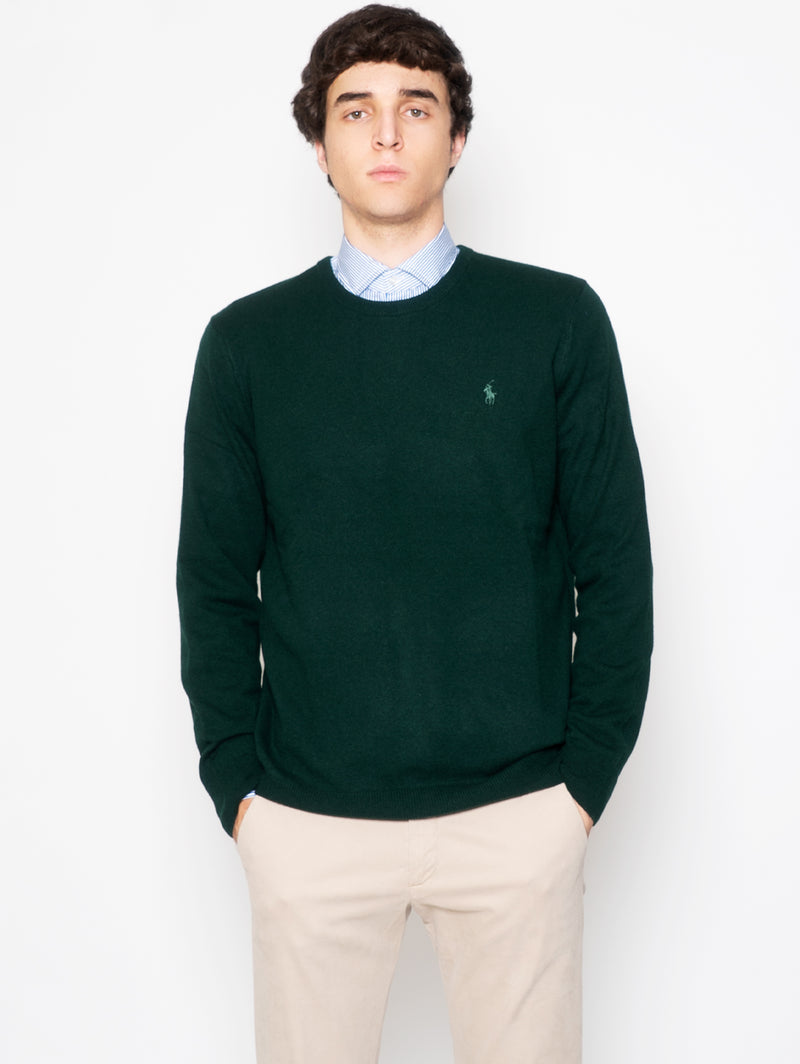 RALPH LAUREN - Green Wool Round Neck Sweater – TRYME Shop