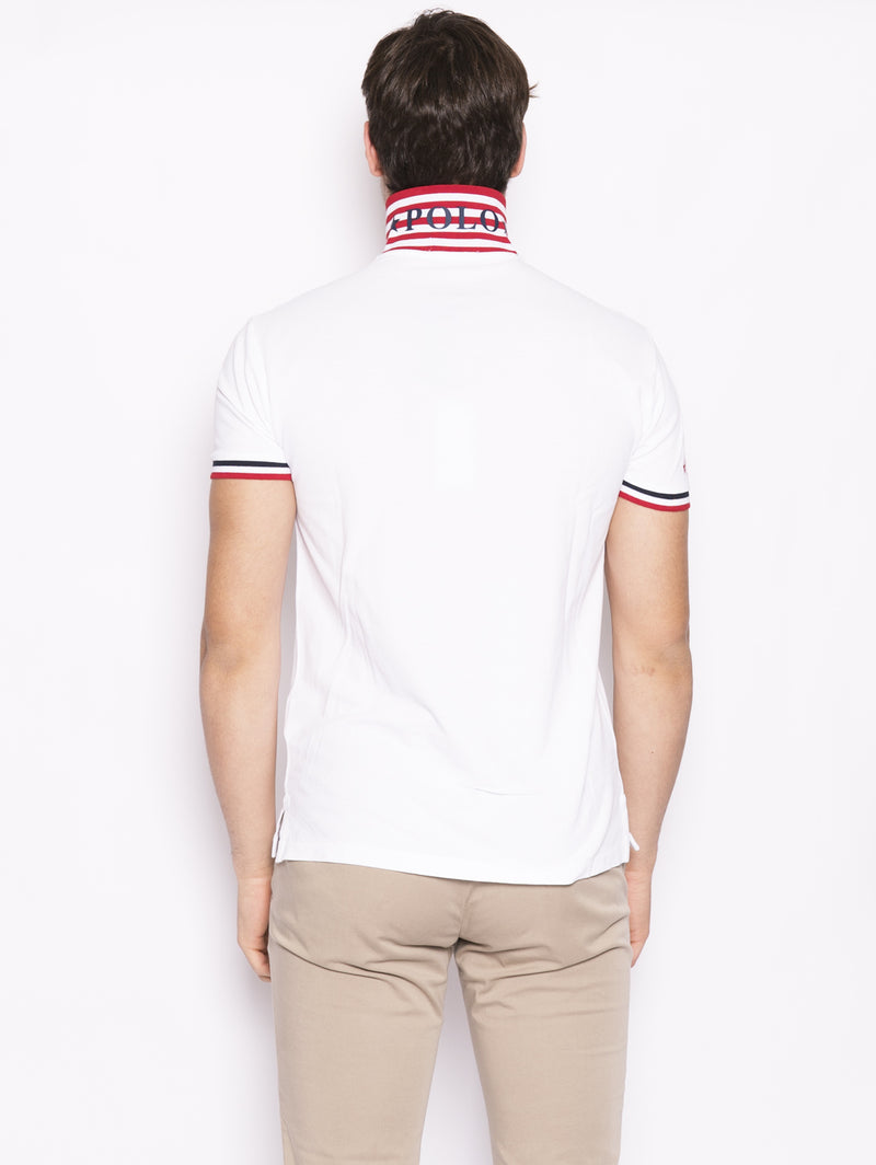 RALPH LAUREN - Polo shirt with stripes and white / red writing – TRYME Shop