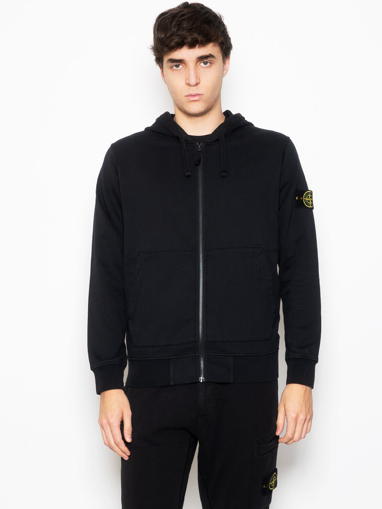 STONE ISLAND - Full Zip Sweatshirt with Black Hood – TRYME Shop