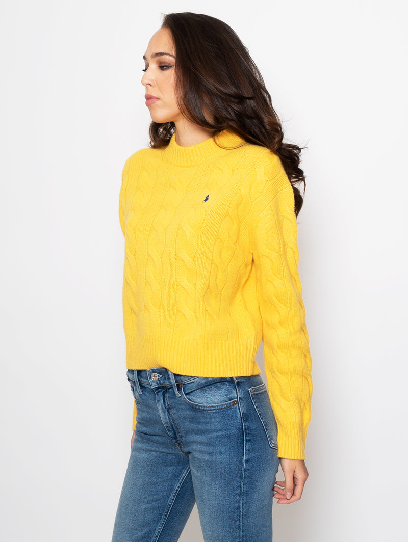 RALPH LAUREN - Cable Sweater with Yellow Turtleneck – TRYME Shop