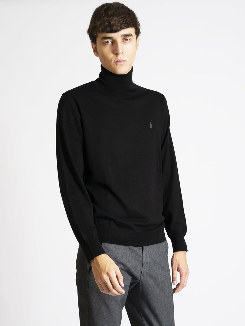 RALPH LAUREN - Black Merino Wool Turtleneck Sweater – TRYME Shop