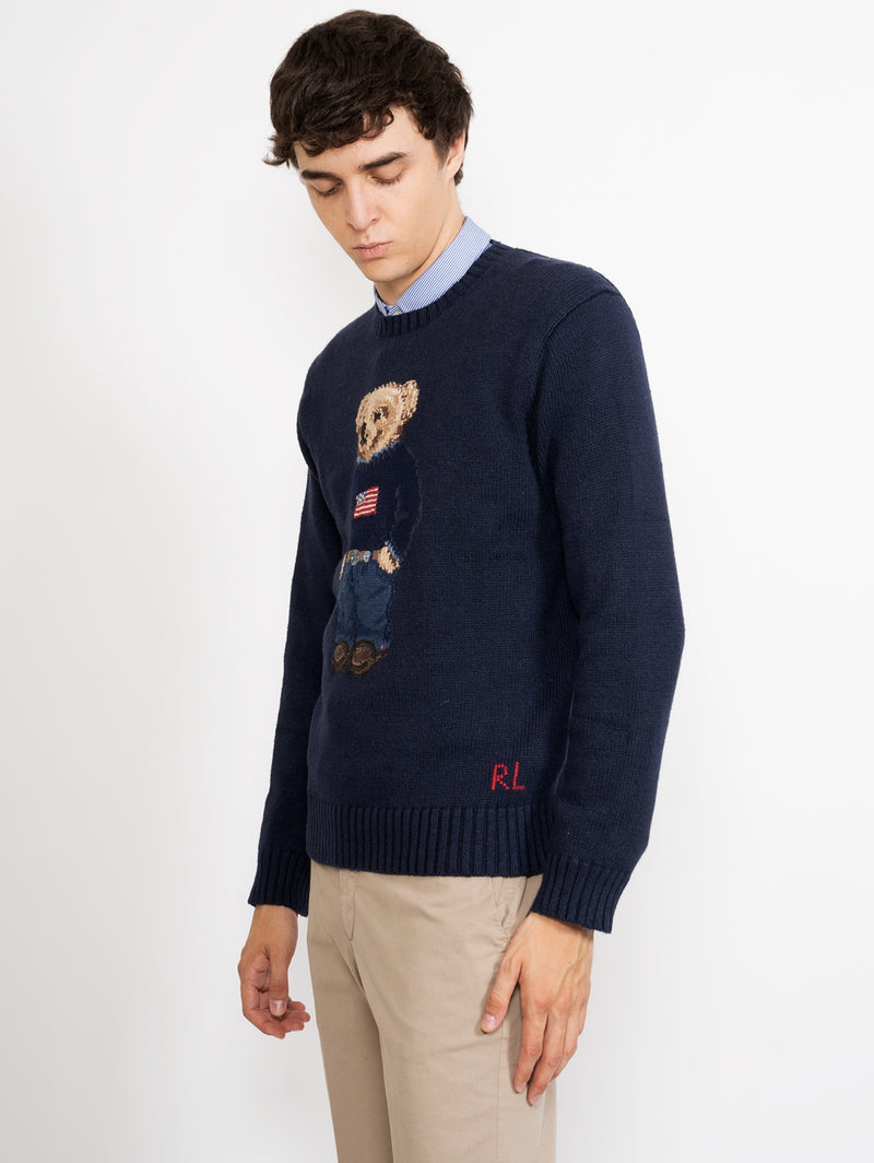 RALPH LAUREN - Blue Polo Bear Sweater – TRYME Shop