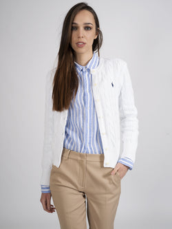 RALPH LAUREN - White Cable Cardigan – TRYME Shop