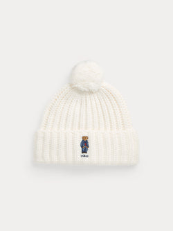 RALPH LAUREN - Hat with Pompon and Polo Bear Cream – TRYME Shop