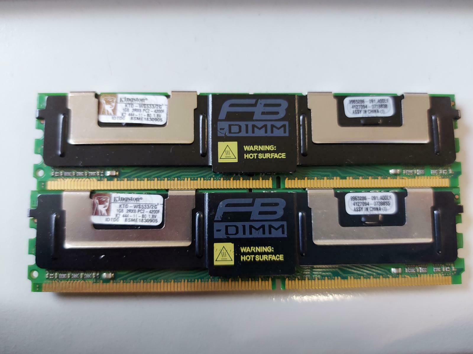 Kingston 4GB (2x2GB) DDR2 Registered ECC PC2-3200 400Mhz Server