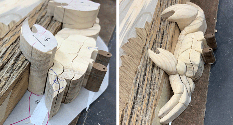 Sanding Intarsia Crab