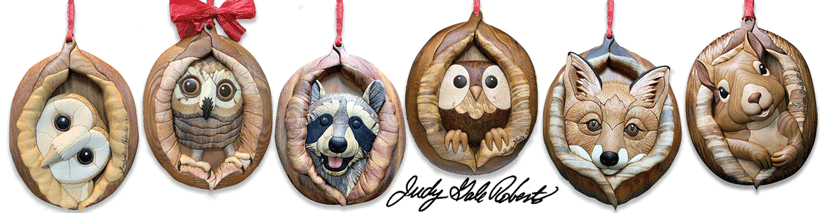 Intarsia Woodland Ornaments