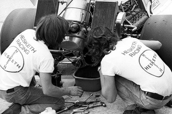 The Hesketh team prepare the March 731 of fourth placed James Hunt (GBR). British Grand Prix, Rd 9, Silverstone, England, 14 July 1973.