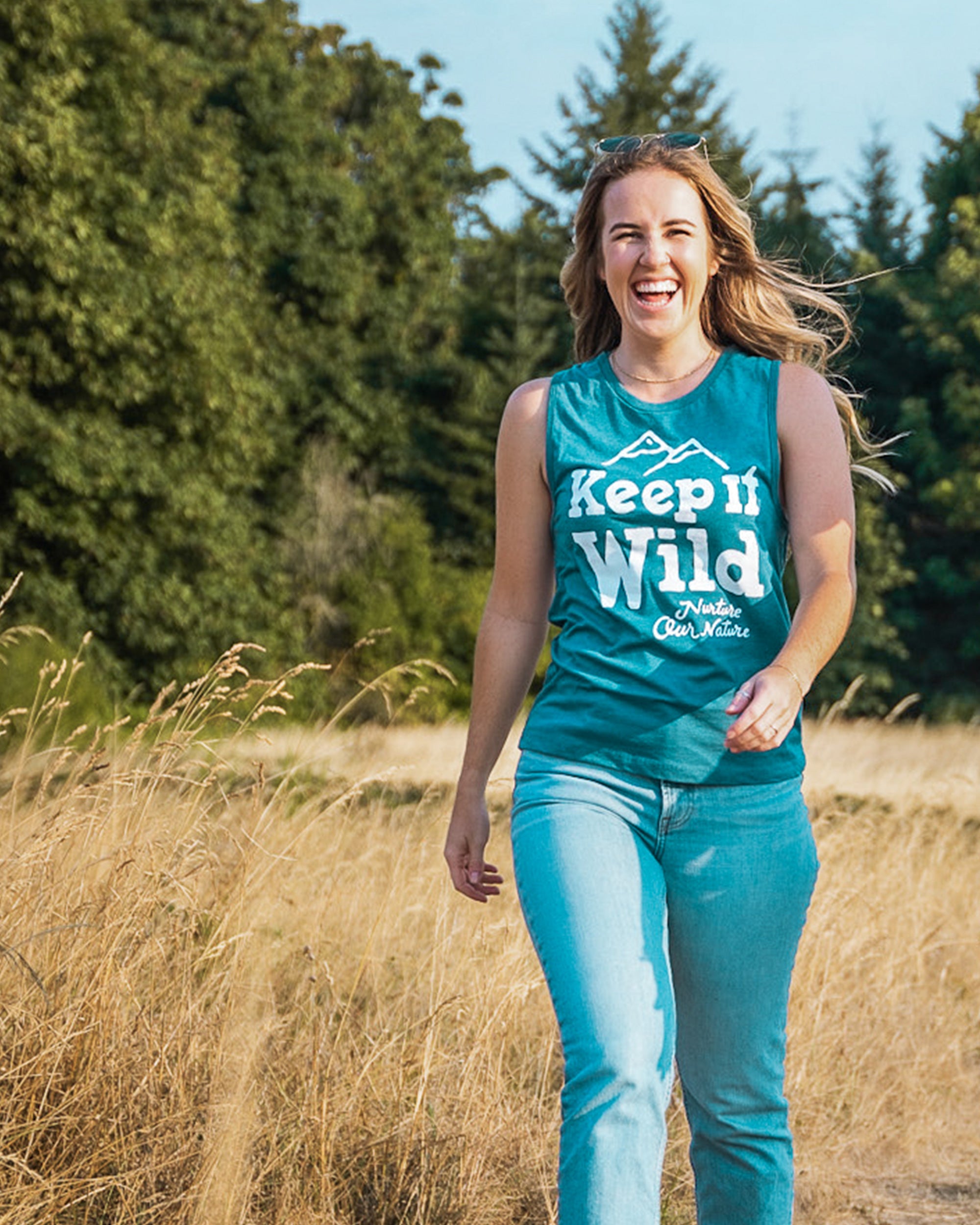 Keep it Wild Women's Muscle Tank | Heather Teal