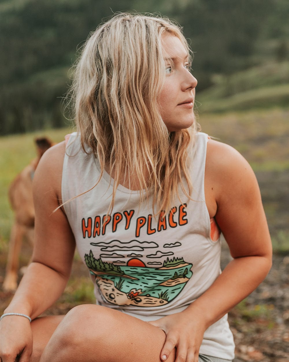 Keep Nature Wild Tank Happy Place Shoreline Muscle Tank | Dust