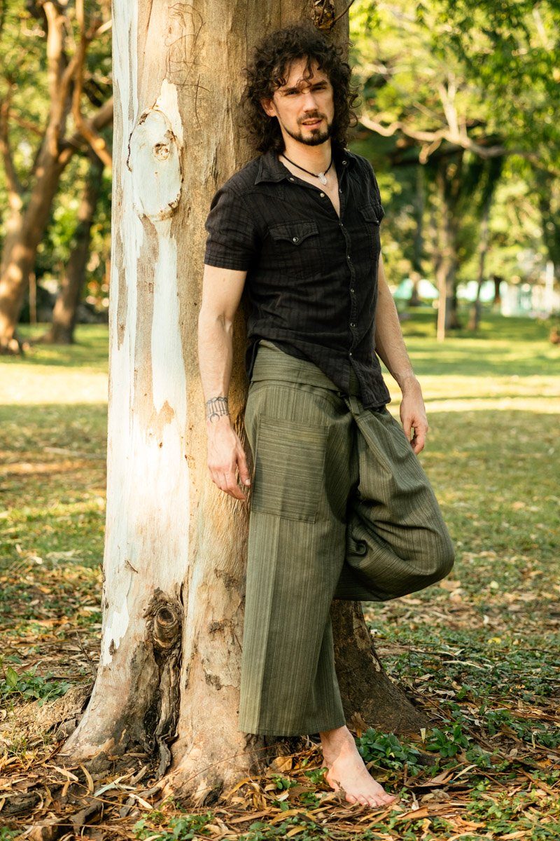 Pantalón Pescador Verde Oliva para Hombre  – Pantalones  Thai