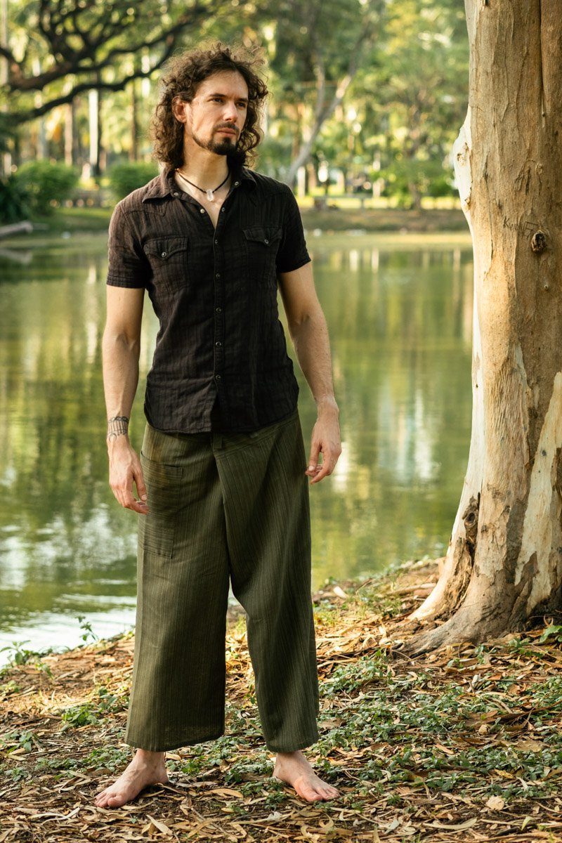 Pantalón Pescador Verde Oliva para Hombre  – Pantalones  Thai