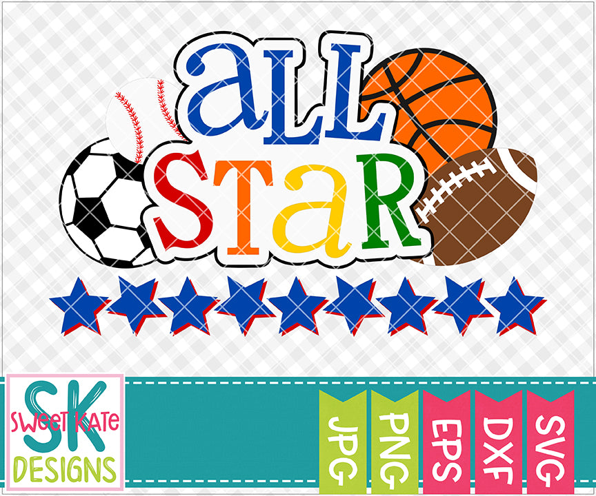 Download All Star Svg Dxf Eps Png Jpg Sweet Kate Designs