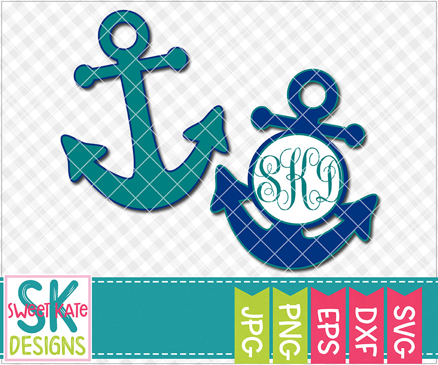 Download Anchor With Monogram Option Svg Dxf Eps Png Jpg Sweet Kate Designs